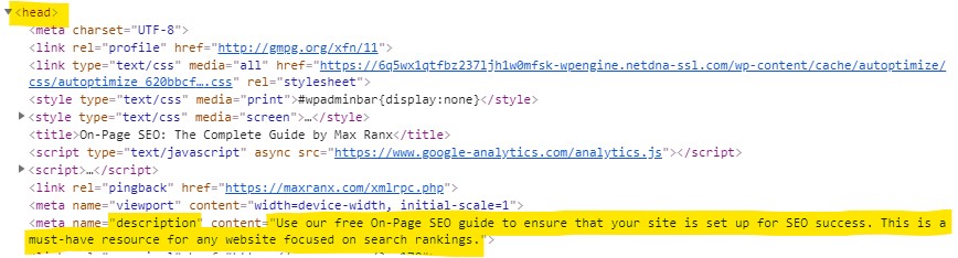 meta description for on page search engine optimization